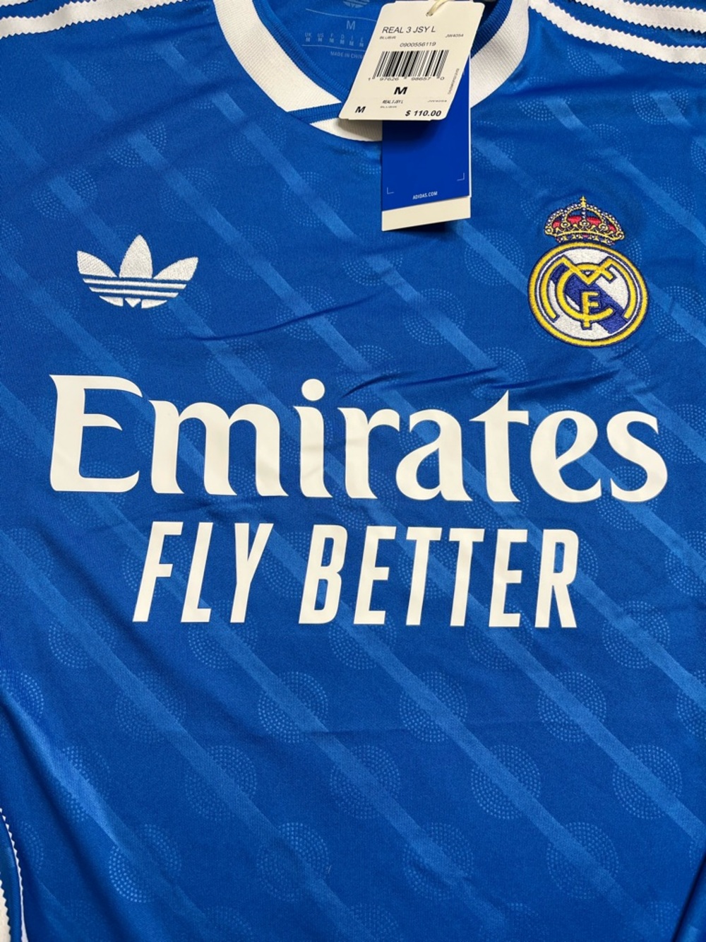 NWT New Adidas Trefoil Real Madrid 3rd Alternate Blue Soccer Jersey 25/26 Mens M - Picture 2 of 12